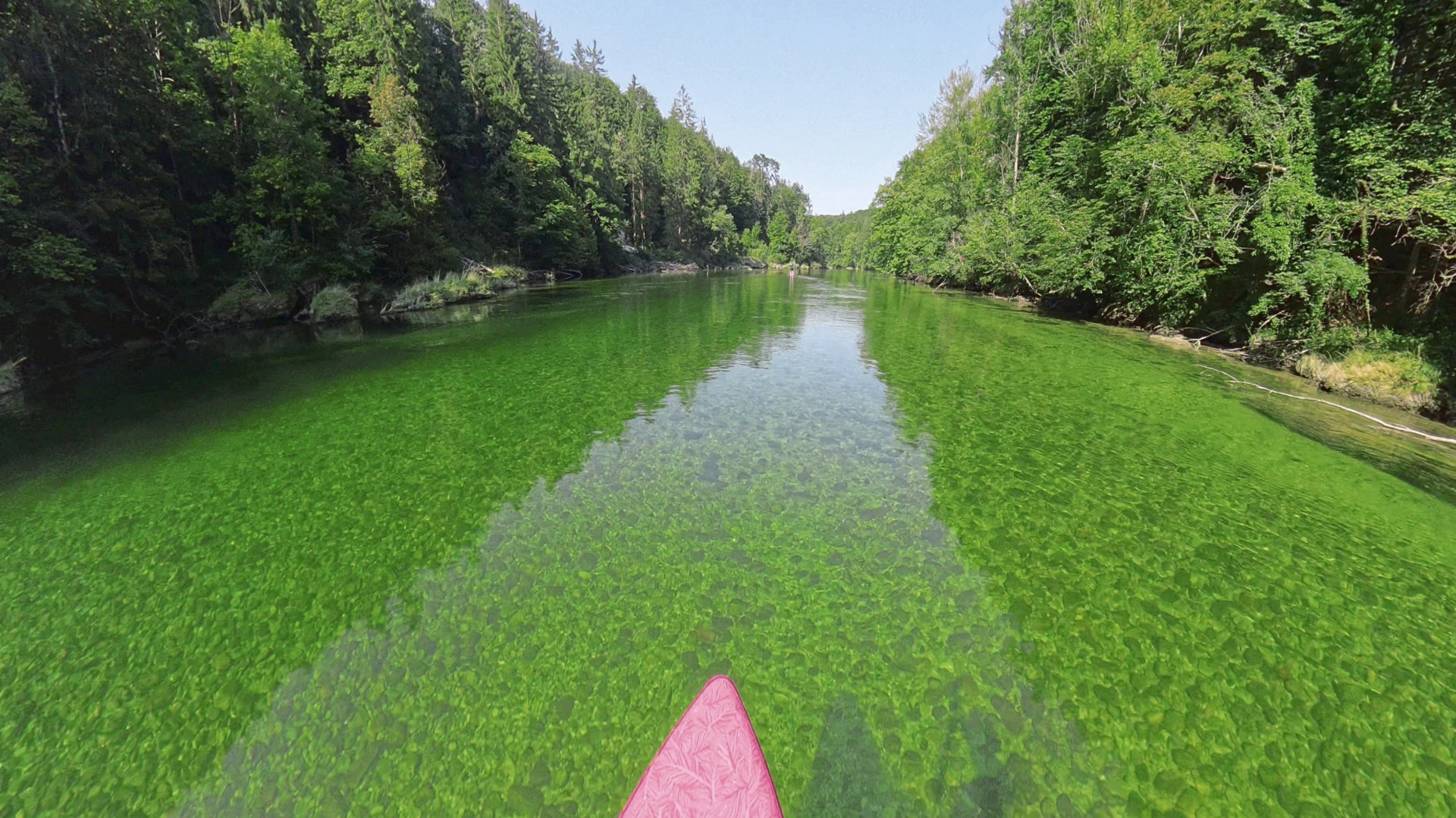 Panoramablick auf die Traun bei Abenddämmerung